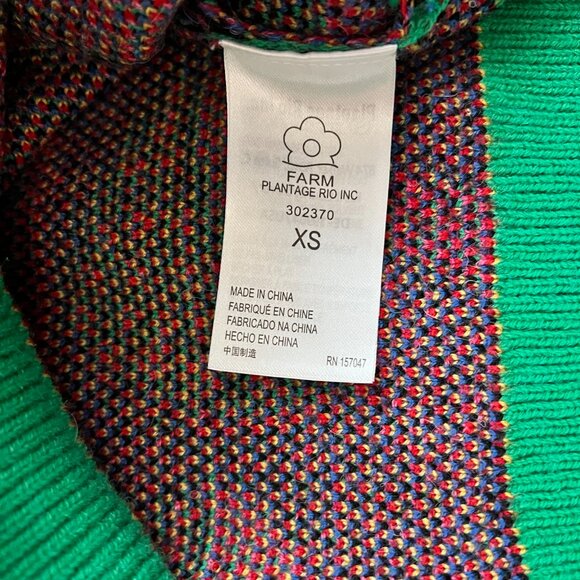 Farm Rio Graphic Elements Ainika Sweater Colorful Print Wool Blend XS - Picture 6 of 10